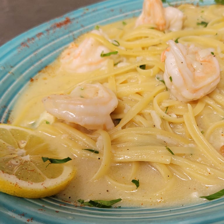 Indulge in our shrimp scampi