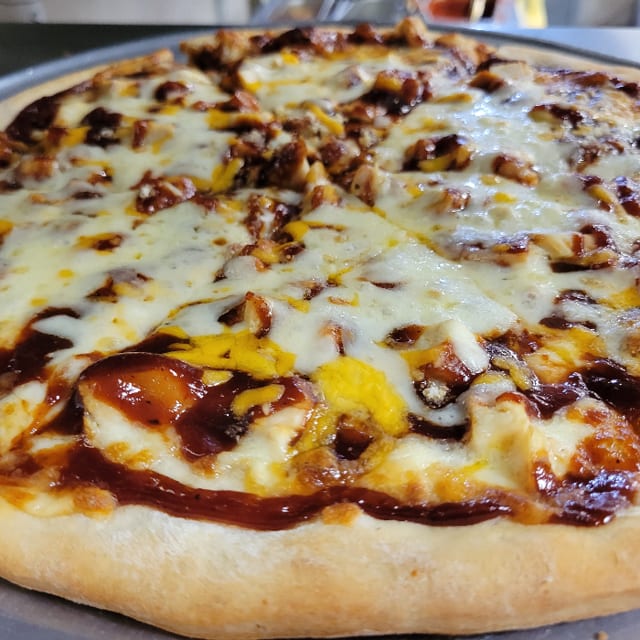 BBQ Chicken Pizza.