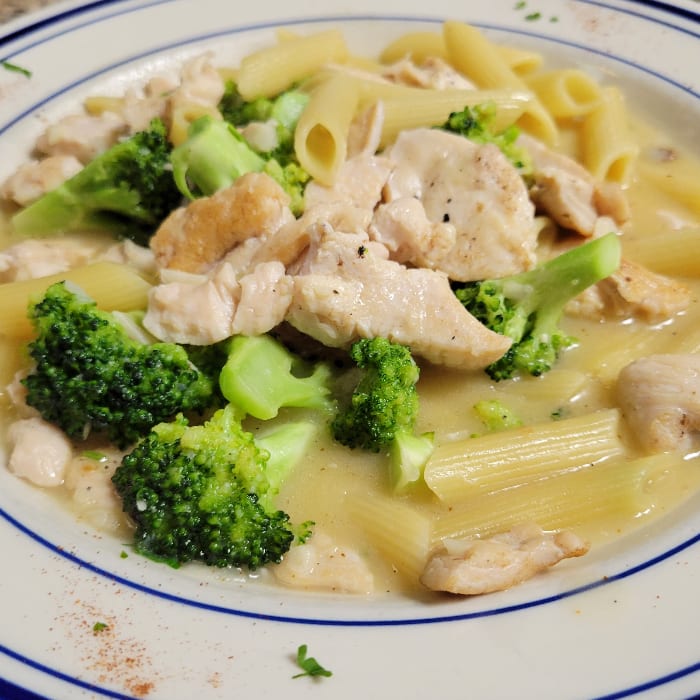Rigatoni with Chicken and Broccoli.
