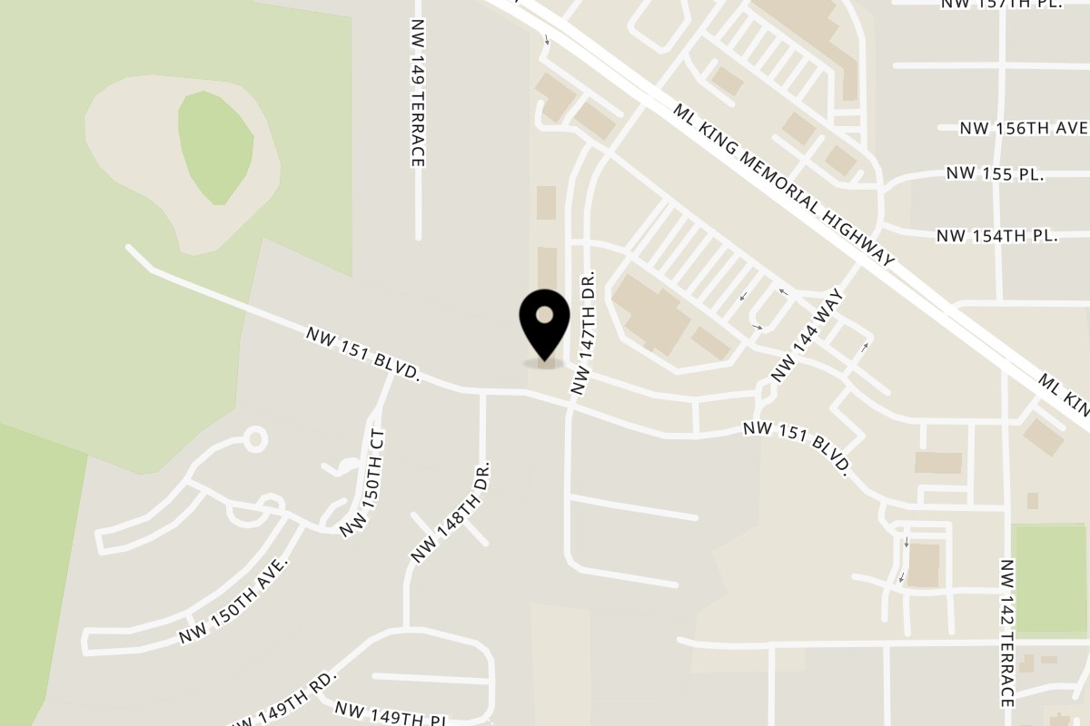 Map showing the location of New York Pizza Plus on 15202 NW 147 Dr #100 in Alachua